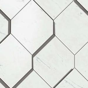Carrara Pure Mosaico Esagono 3D