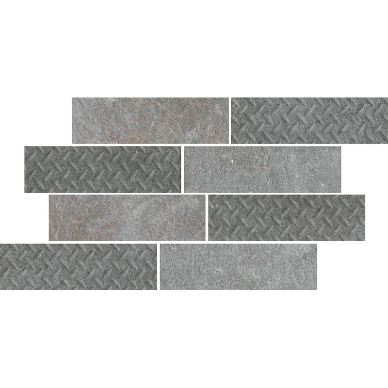 Cercom TEMPER Mosaico Bricks Argent 24x40 cm 10 mm Mat